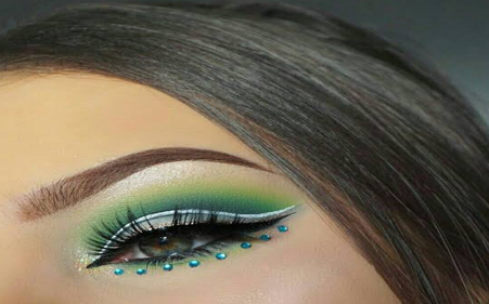 Different Glitter eyeshadow looks.    Emerald Cut